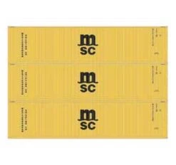 Athearn 27046 HO Scale 40' High Cube Container MSC 3 Pack