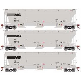 Athearn Genesis G89963 HO Scale Trinity 3 Bay Covered Hopper Norfolk Southern NS 3 Pack #1 1 Athearn Genesis G89963 HO Scale Trinity 3 Bay Covered Hopper Norfolk Southern NS 3 Pack #1