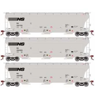Athearn Genesis G89964 HO Scale Trinity 3 Bay Covered Hopper Norfolk Southern NS 3 Pack #2 1 Athearn Genesis G89964 HO Scale Trinity 3 Bay Covered Hopper Norfolk Southern NS 3 Pack #2