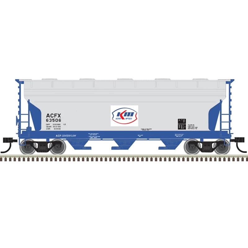 Atlas Trainman 20006510 HO Scale ACF 3560 Covered Hopper Kerr-McGee ACFX 63506 1 Atlas Trainman 20006510 HO Scale ACF 3560 Covered Hopper Kerr-McGee ACFX 63506