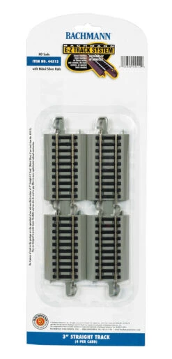 Bachmann 44512 HO Scale E-Z Track 3" Straight (4)