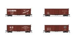 BLI (Broadway Limited Imports) 7272 N Scale 40' NYC Boxcar 1950's Variety Set C (NYC, RDG, DLW, NB)