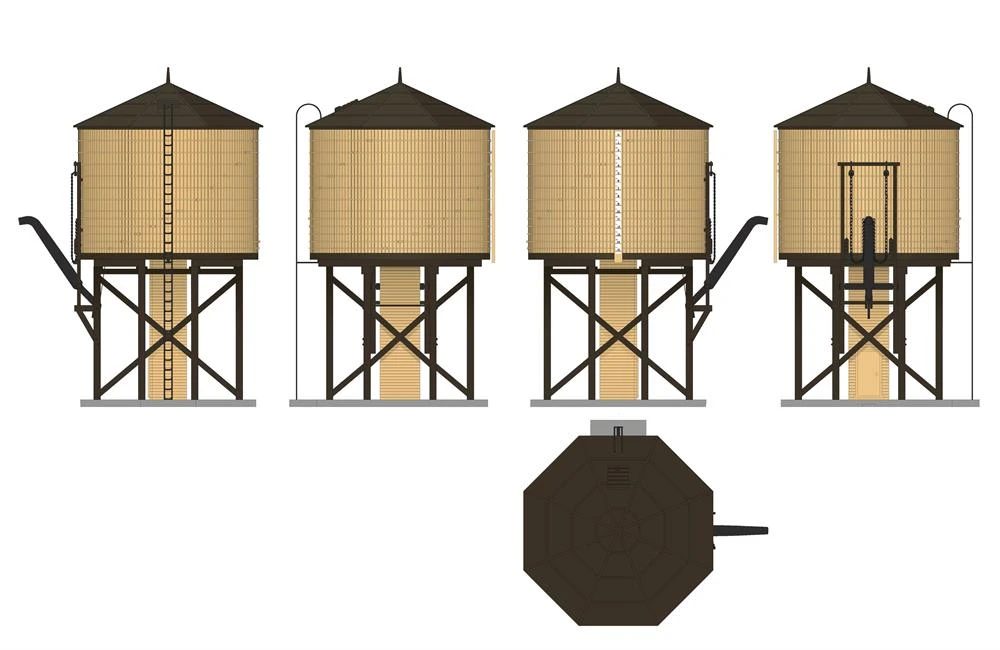 Broadway Limited Imports 7912 HO Scale Wood Water Tower - Weathered Yellow (Operating/Sound) 2 Broadway Limited Imports 7912 HO Scale Wood Water Tower - Weathered Yellow (Operating/Sound) - Image 2