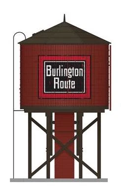 Broadway Limited Imports 79167 HO Scale Wood Water Tower - Burlington CB&Q (Operating/Sound)