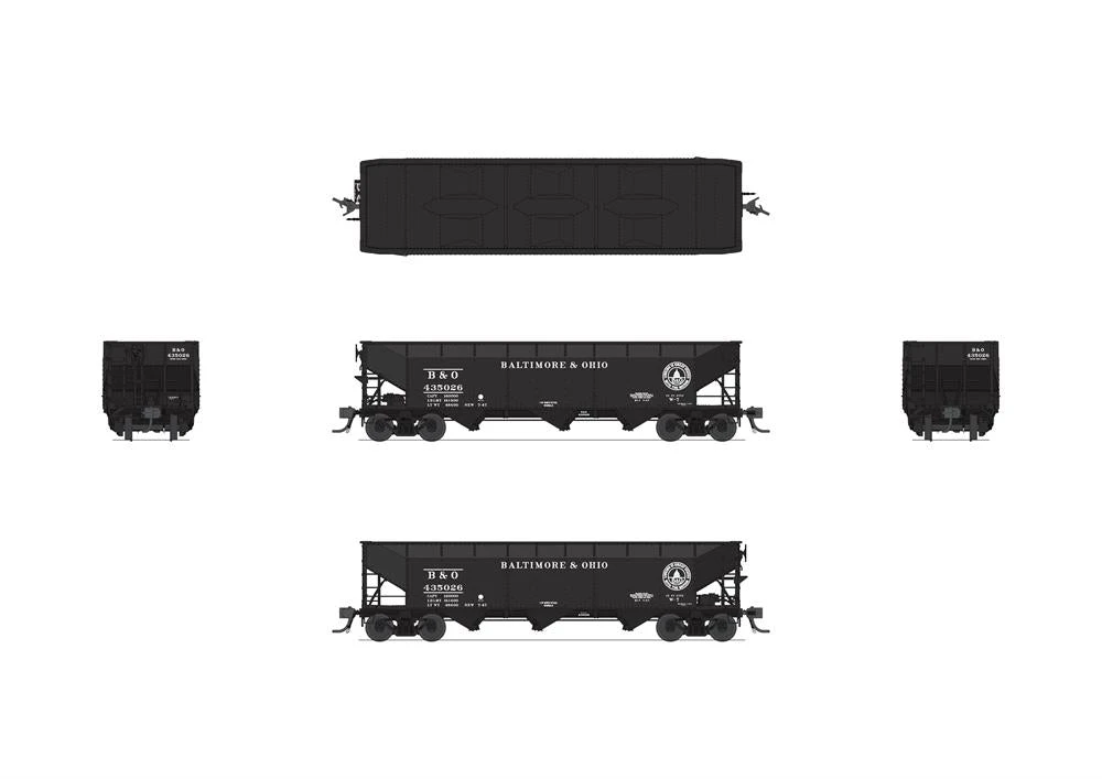 Broadway Limited Imports 8103 HO Scale 70 Ton Triple Hopper Baltimore & Ohio B&O 4 Pack 2 Broadway Limited Imports 8103 HO Scale 70 Ton Triple Hopper Baltimore & Ohio B&O 4 Pack - Image 2