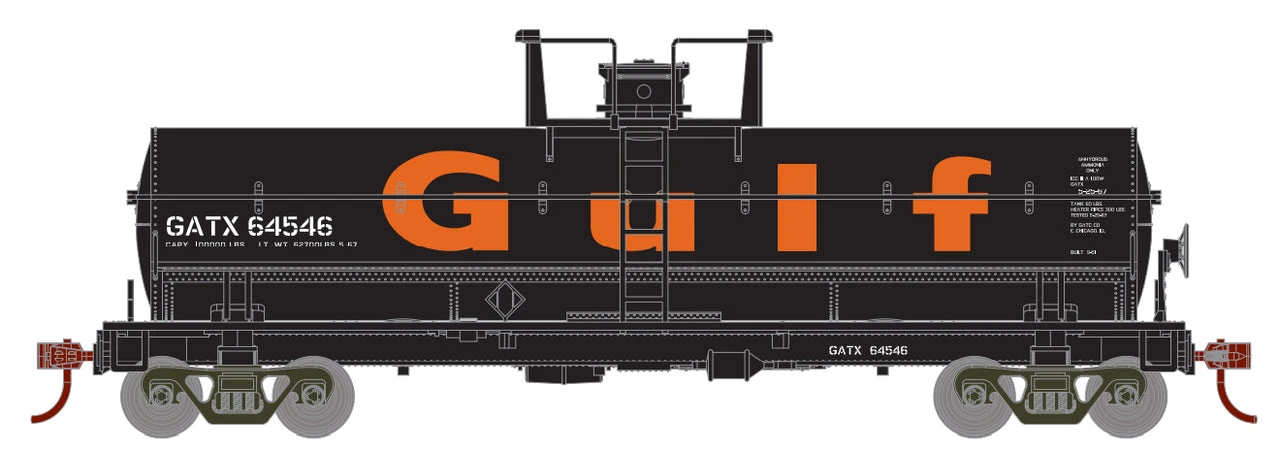 Roundhouse 1105 HO Scale Chemical Tank Car Gulf GATX 64546 1 Roundhouse 1105 HO Scale Chemical Tank Car Gulf GATX 64546