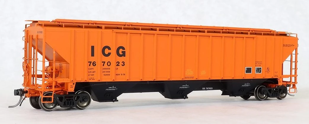 Tangent Scale Models 11241PS 4750 Covered Hopper Illinois Central Gulf ICG #'s Vary 1 Tangent Scale Models 11241PS 4750 Covered Hopper Illinois Central Gulf ICG #'s Vary
